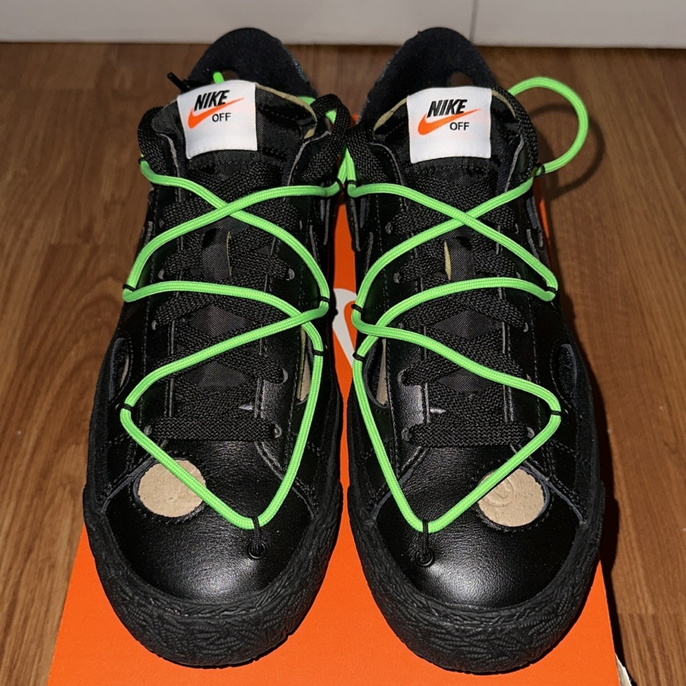 Nike Blazer Low Off-White Black Electro Green - size 8 - Picture 5 of 8